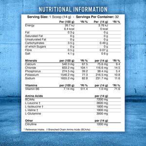 Applied Nutrition BCAA Supplement Fact