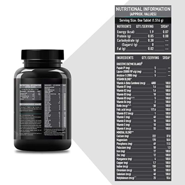 MuscleBlaze MB-Vite Supplement Fact
