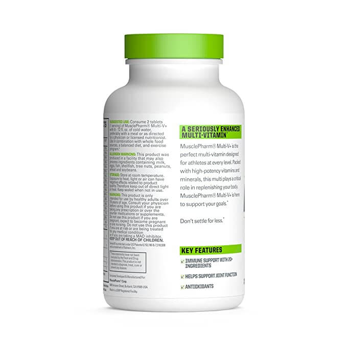 MusclePharm Multivitamin Supplement Fact Fitkart Back