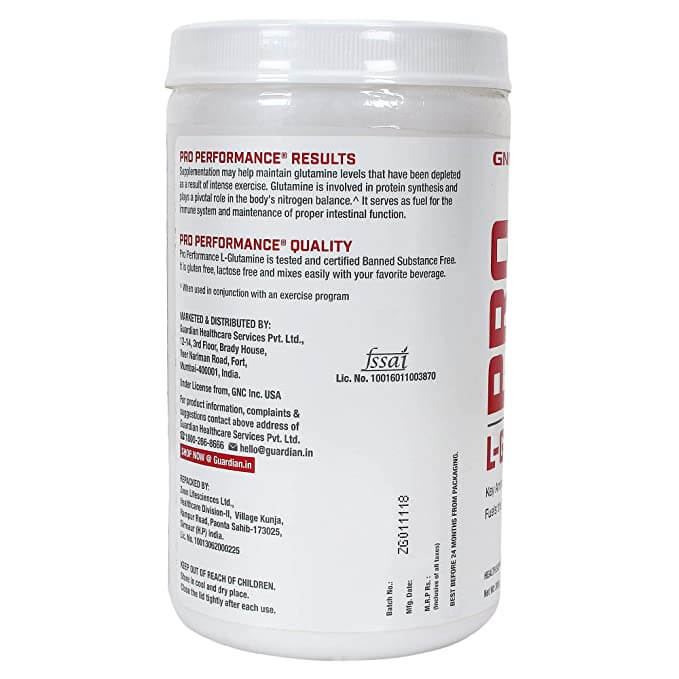 GNC PRO Performance LGlutamine Buy at Lowest Price FITKART