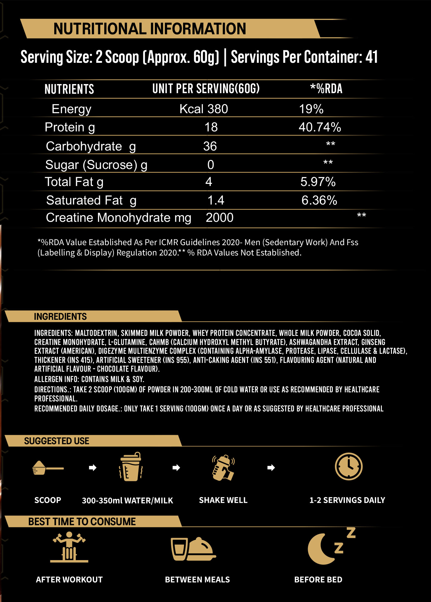 MUSCLENOVA-gainer-supplement-fact