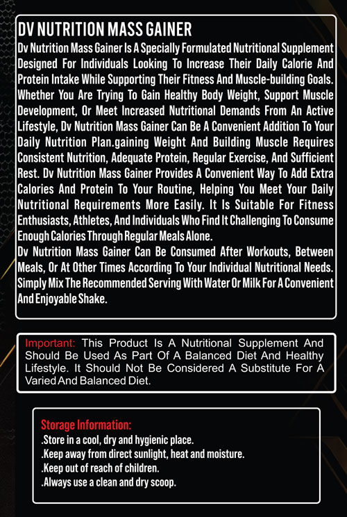 Dv Nutrition Mass Gainer - Image 3