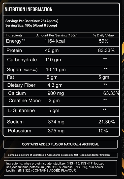 Dv Nutrition Mass Gainer - Image 2